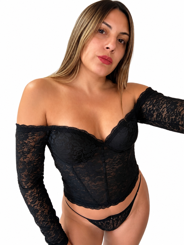Producto - Corset manga larga negro - 0