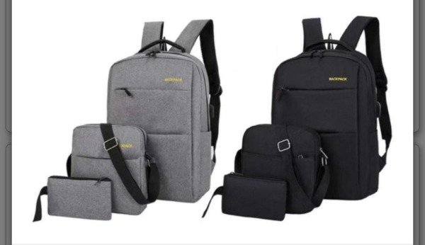 Producto - MOCHILA PORTANOTEBOOK CON MORRAL SET X 3