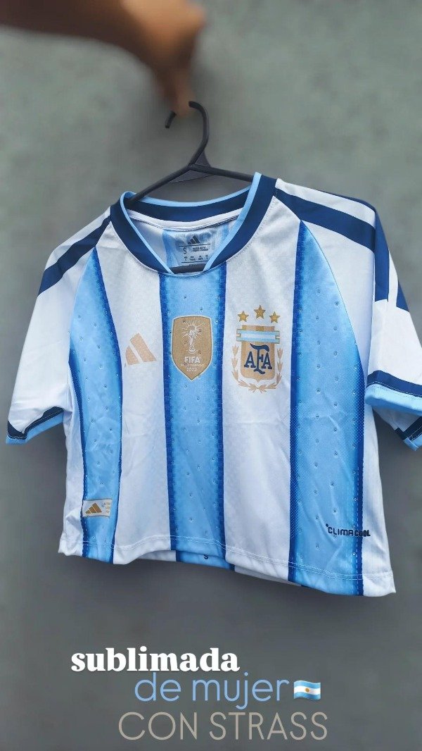 Producto - Camiseta Argentina de dama sublimada con strass