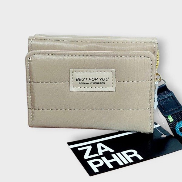 Producto - Billetera Corta Zaphire Doble Compartimento Beige