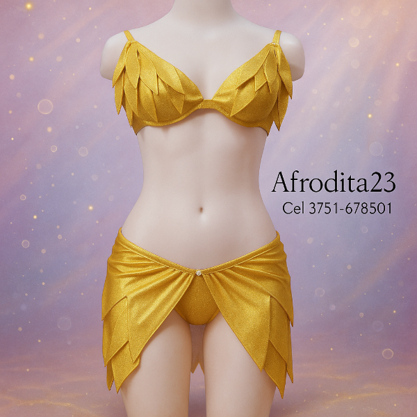 Producto - Disfraz de Sirenita Conjunto 3 prendas en Dorado Cod A1-07