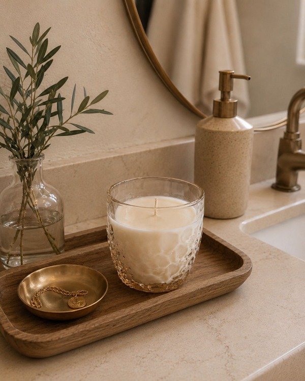 Producto - Vela vaso burbuja dorado