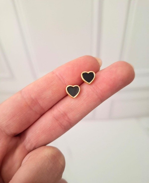 Producto - Aros Corazón tiny Negro