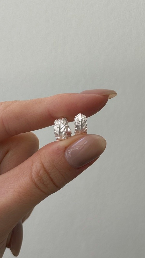 Producto - Argollas 11mm ramita lisa y mini cubic P925 - 1