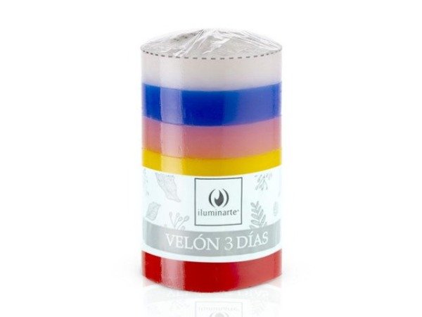 Producto - Velón 3 días 7 colores