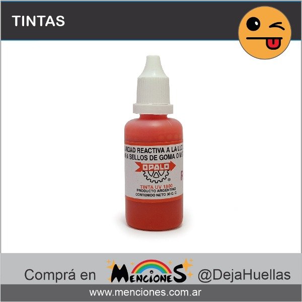 Producto - Tinta Uv Ópalo 1800, ROJO, 30 cc, De Seguridad Reactiva a La Luz Ultravioleta