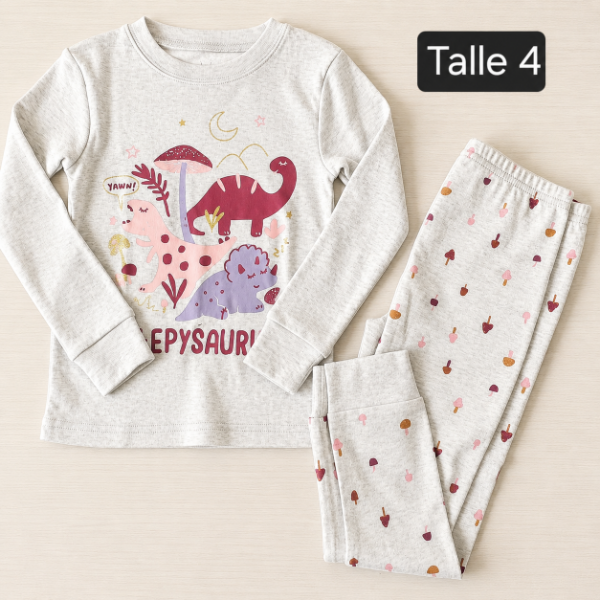 Pijama carters tallr 4 dino gris