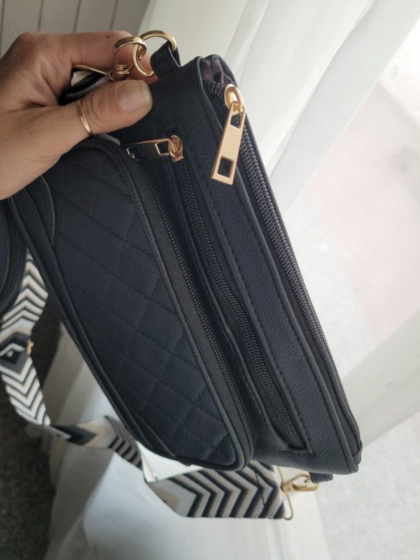 Producto - Bandolera rectangular negra con monedero - Línea económica - 1
