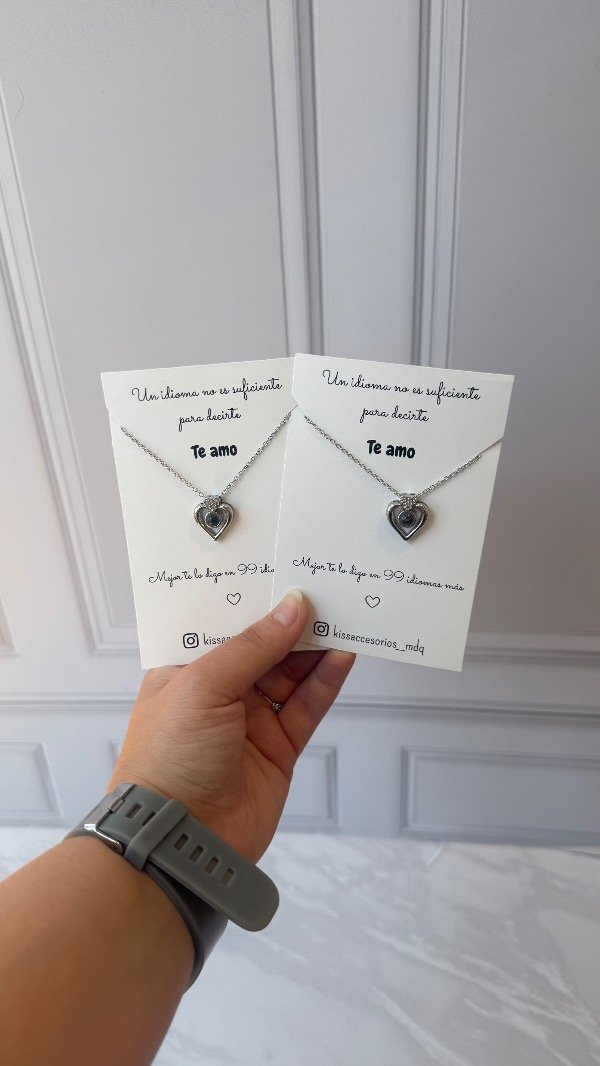 Producto - Collar te amo en 100 idiomas 1U - Acero quirúrgico