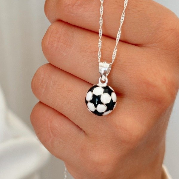 Producto - Dije Pelota De Futbol Esmaltada Plata 925