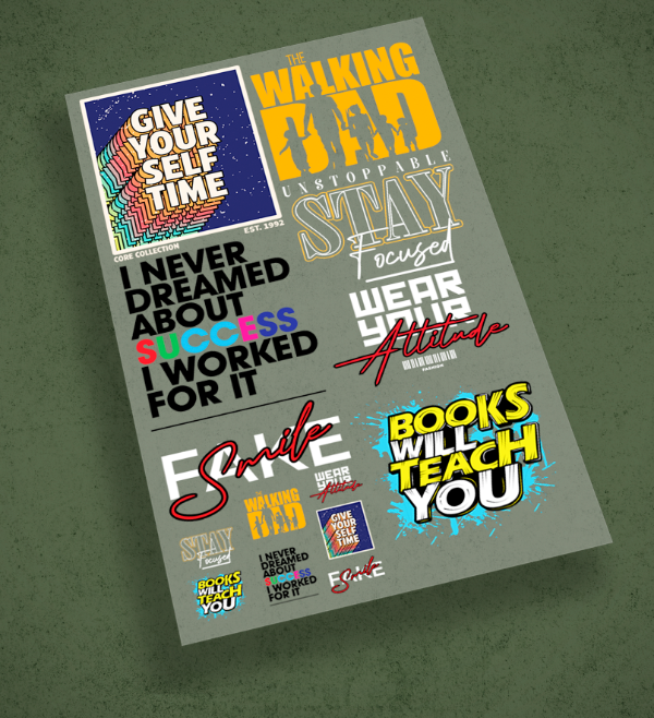 Producto - Pack de estampas Tipograficas 7 - ESTAMPAS DTF TEXTIL