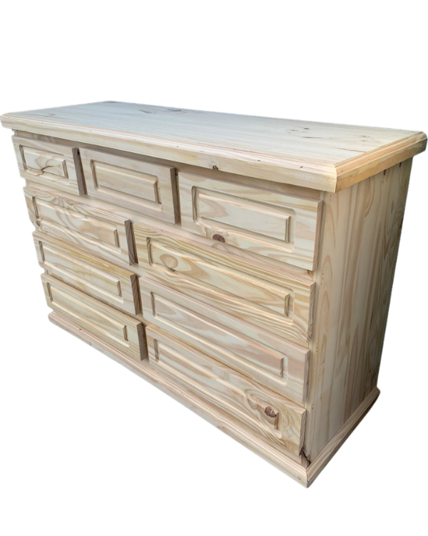 Producto - Cómoda París maciza - crudo 9 cajones