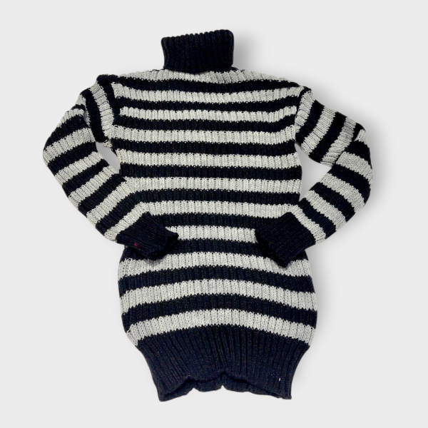 Producto - Polera Tejida Rayada Negro y Gris T6 Niño