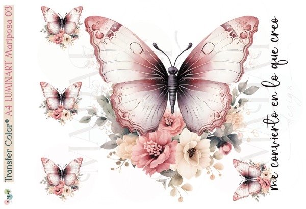 Producto - TRANSFER COLOR A4 LUMINART "MARIPOSA 03"