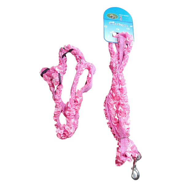 Producto - Pretal Con Correa Para Perros Y Gatos Pequeños Diseños de tela con frunce - 2