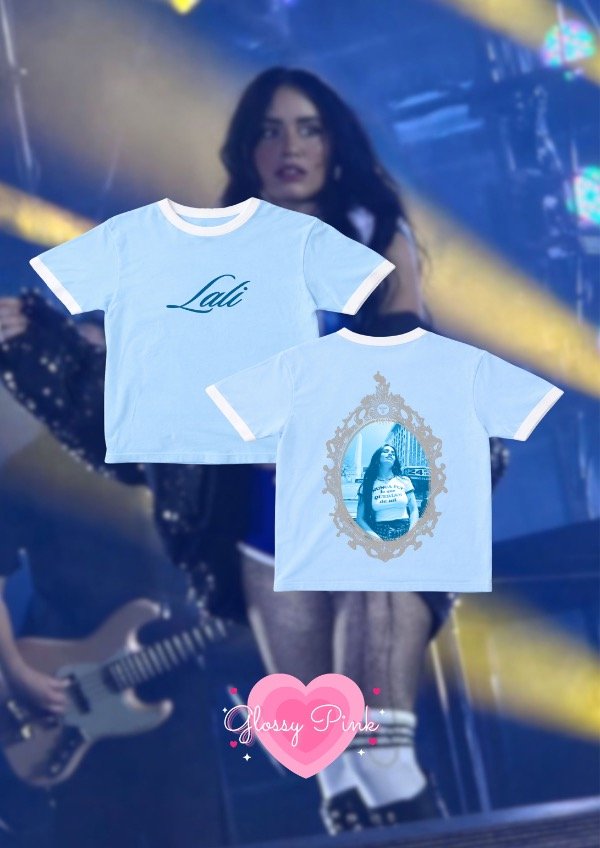 Producto - Baby Tee celeste Lali Cuadro - DTF