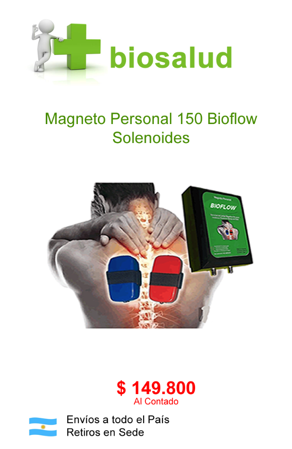 Producto - MAGNETO PERSONAL 150 GAUSS Marca BIOFLOW con dos solenoides planos