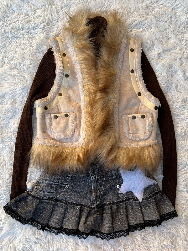 Producto - Chaleco y2k fur talle M