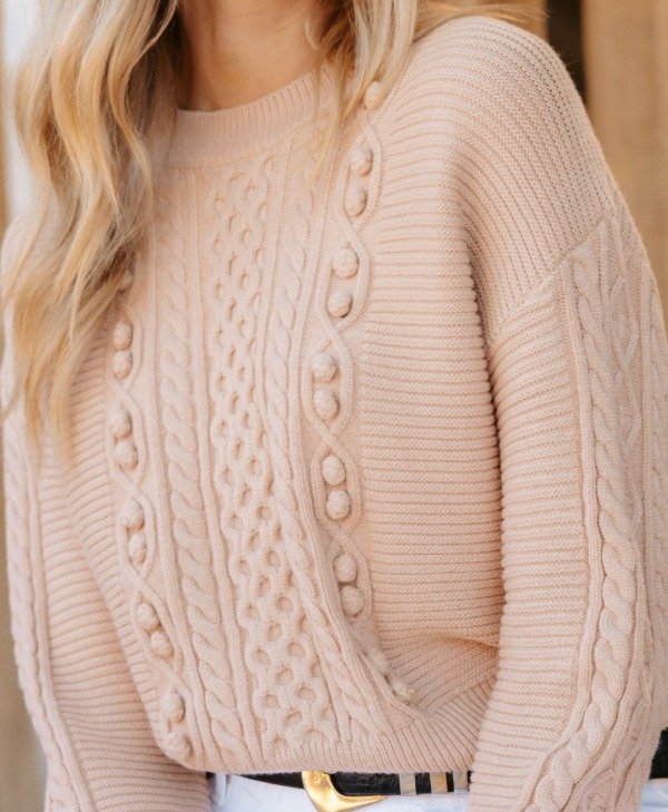 Producto - Sweater BEIGE CON BOTONES Y OCHOS