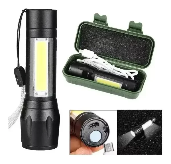 Linterna Led Táctica Recargable Mini USB Portátil Zoom - nahuel zalazar ...