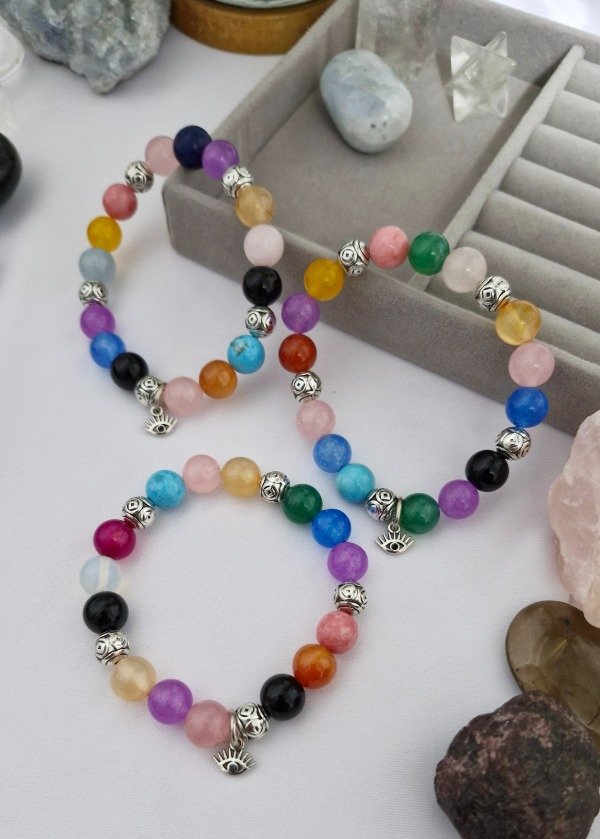 Producto - PULSERA  PAMELA AGATAS MULTICOLOR