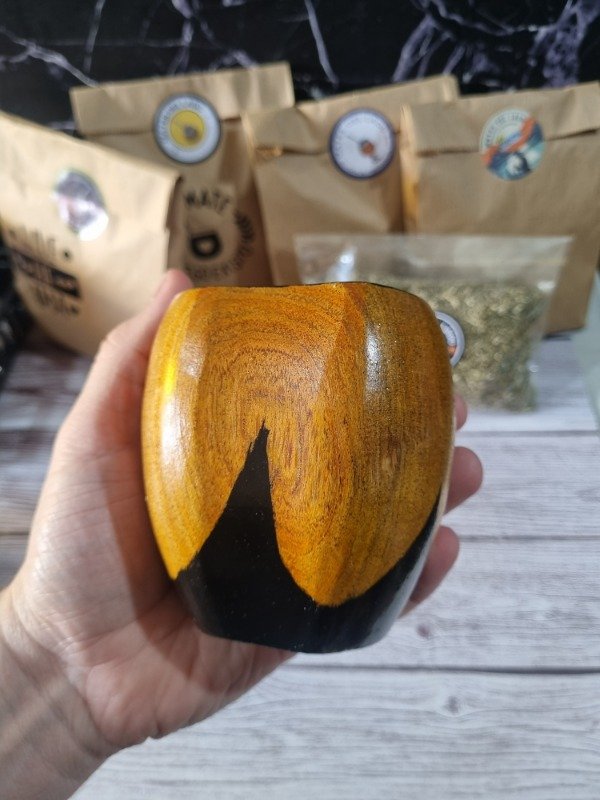 Producto - Mate Ranchero Original de Madera Laqueada. Pintado a Mano en Negro - 8