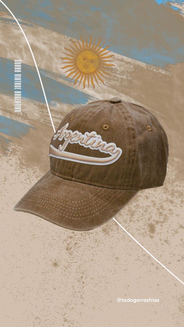 Producto - GORRA VINTAGE BEIGE ARGENTINA LOGO BEIGE