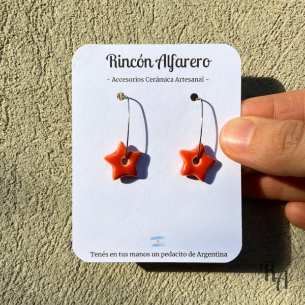 Producto - Pendientes París - estrellas naranjas