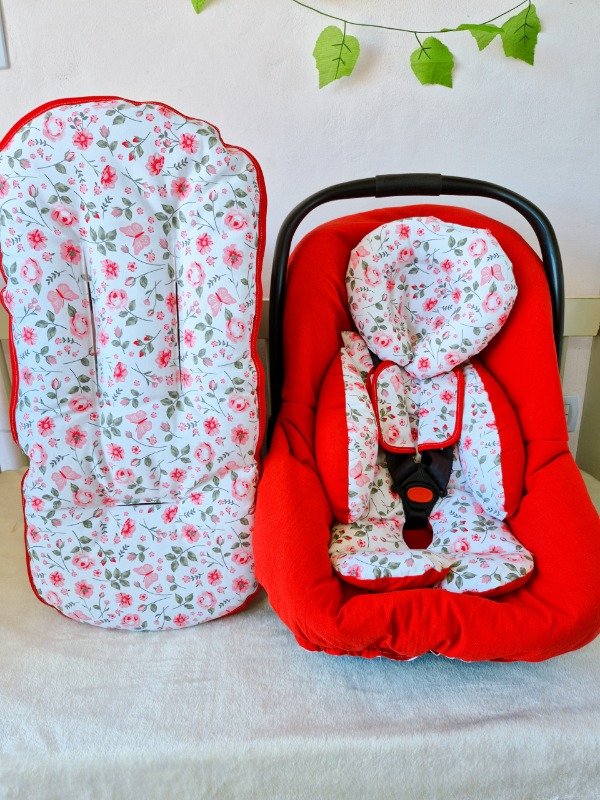 Producto - Set de paseo Flores y Mariposas rojo