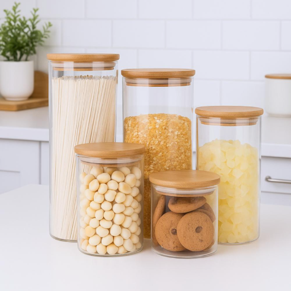 Producto - Frasco de vidrio tapa bambu