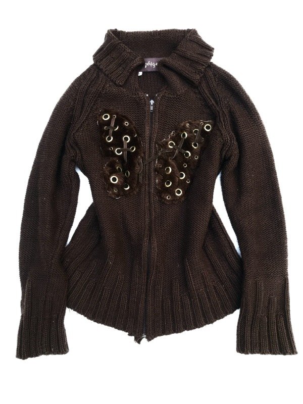 Producto - Fur butterfly Knitted zip INDIGENA - 0