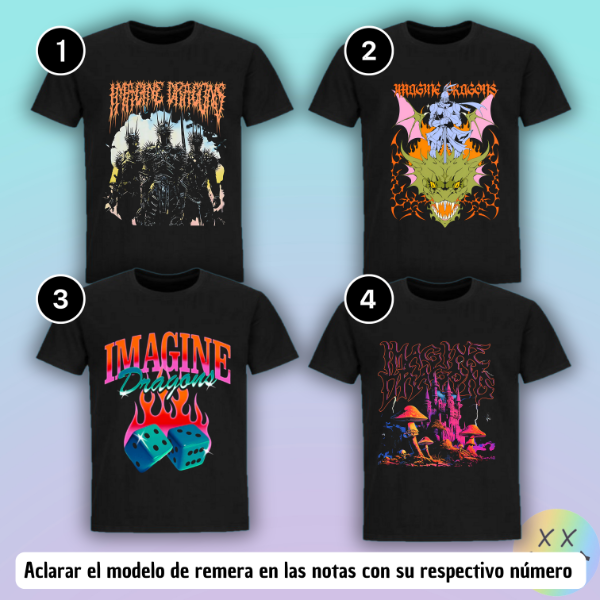 Producto - Remeras Imagine Dragons #2 (varios modelos)
