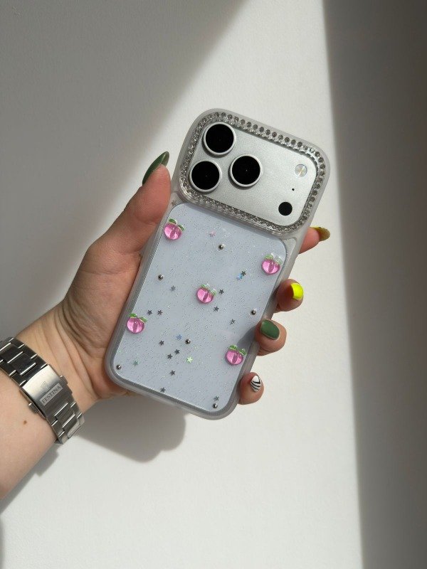 Producto - Case charms strass duraznos
