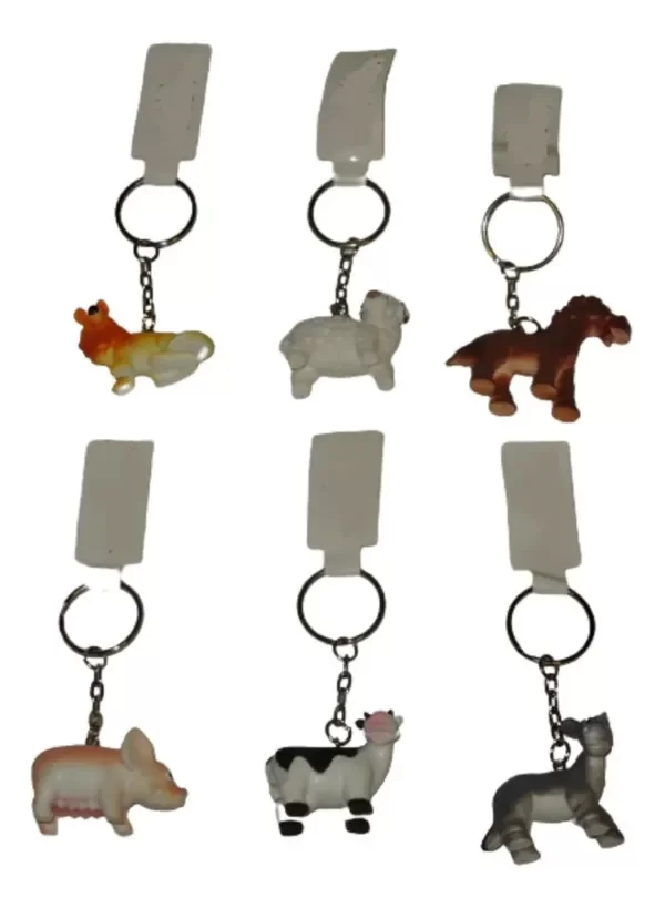 Producto - Tio Vivo Llaveros De Animales De Granja Lote X 6 Ideal Sourvenir