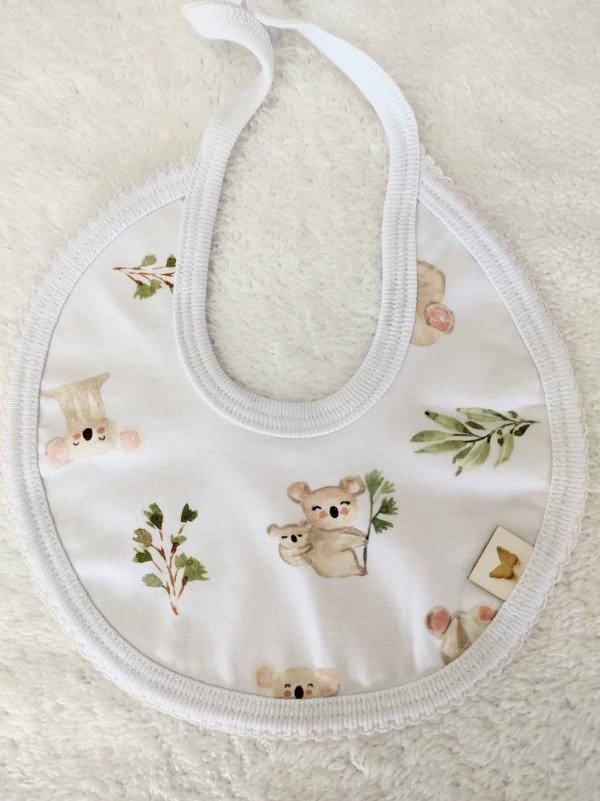 Producto - Babero redondo Koala borde rosa