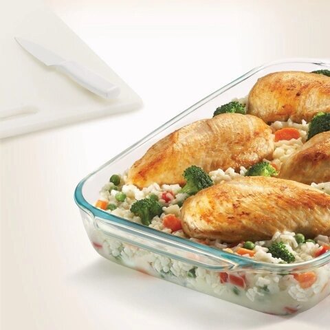 Producto - Fuente Rectangular 2,8 Lt Basics Pyrex Color transoarente