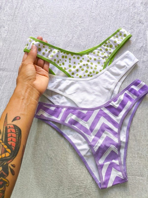 Producto - PACK x3 VEDETINAS 36 AL 42 ALGODÓN (VIOLETA, BLANCO Y VERDE)