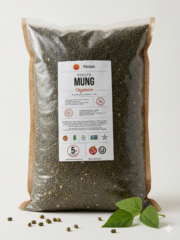 Producto - Poroto Mung Kosher Sin Gluten Orgánicos Pampa's Organic 5 Kg