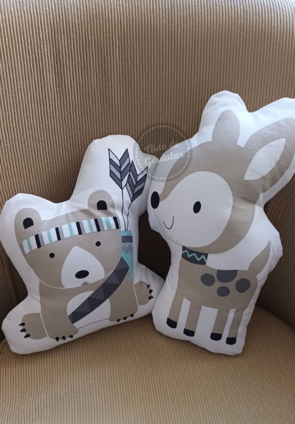 Producto - ALMOHADONES INFANTILES ESTILO NORDICO "PEQUES OSITO Y BAMBI"