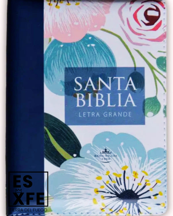 Producto - Biblia Reina Valera 1960 Letra Grande con cierre detalle flores