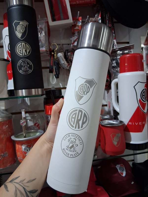 Producto - Termo de acero blanco RIVER