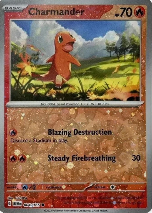 Producto - Charmander 004/165 - 151 Reverse Holo Cosmos Tin Promos Exclusive