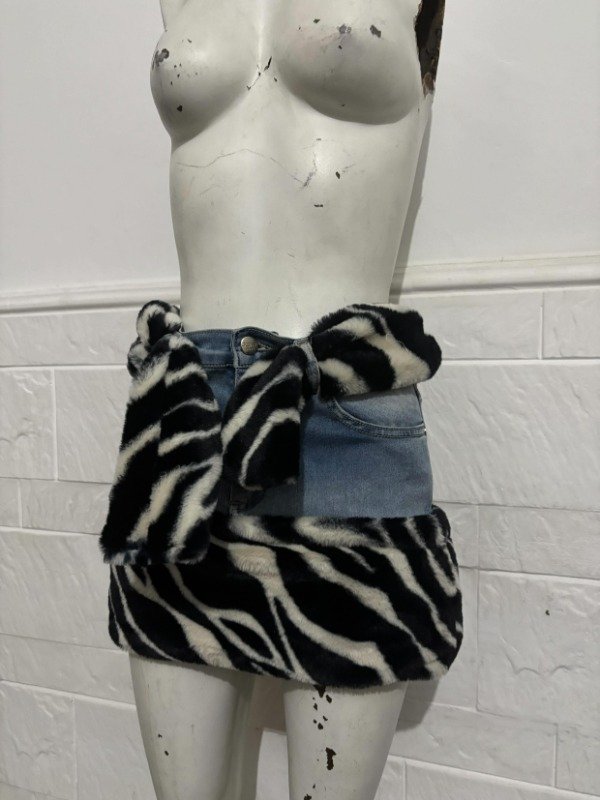 Producto - Pollera jean print cebra - 1