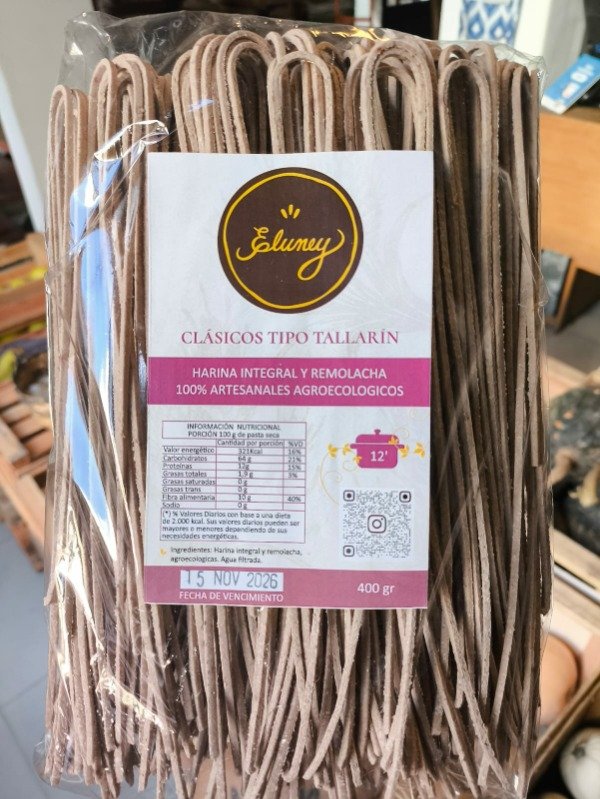 Producto - Fideos de Harina Integral y Remolacha - Eluney