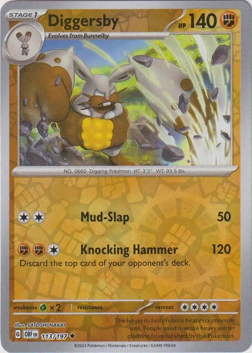 Producto - Diggersby - 113/197 - Obsidian Flames - Reverse Holo