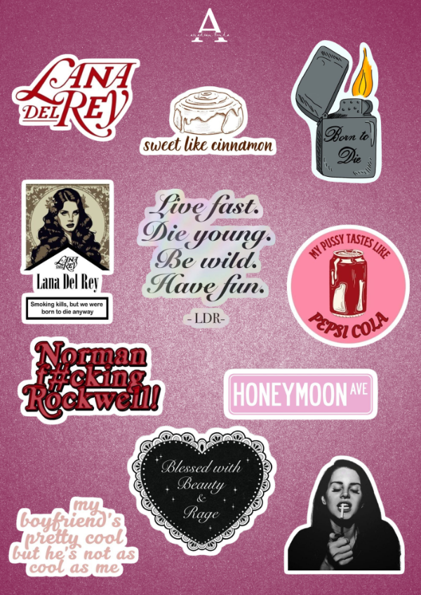Producto - Plancha de stickers Lana del Rey