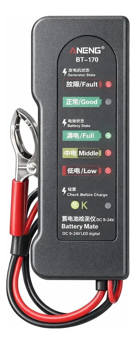 Producto - Tester Probador De Bateria Auto Moto Bt170 12v Led Digital