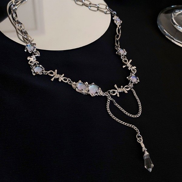 Producto - Collar Cadena Luz de Luna con diamante Colgante de Cuatro Estrellas