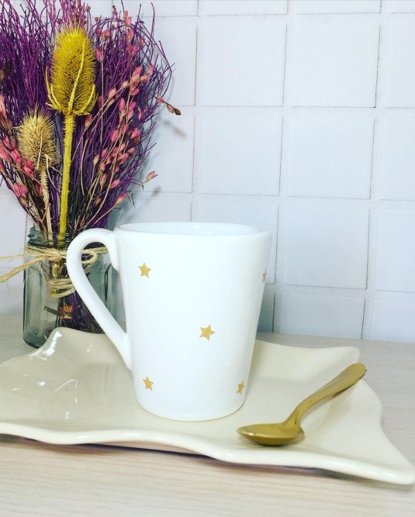 Producto - SET BANDEJA VINTAGE + TAZA ESTRELLAS