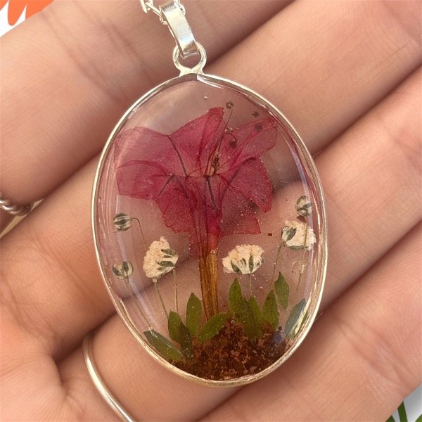 Producto - Dama de la noche y gypsophila - Plata 925 - 3,7cm